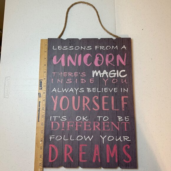 Unicorn decoration believe follow your dreams wall plaque Valentines Day for uni - Picture 3 of 10